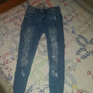 High waisted Ripped jeans